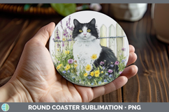 GorgeousFence Cats Round Coaster design.