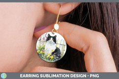 GorgeousFence Cats Round Earrings design.