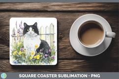 GorgeousFence Cats Square Coaster design.
