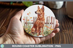 GorgeousFence Dogs 01 Round Coaster design.