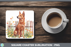 GorgeousFence Dogs 01 Square Coaster design.