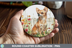 GorgeousFence Dogs 01 Round Coaster design.
