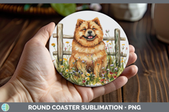 GorgeousFence Dogs 01 Round Coaster design.