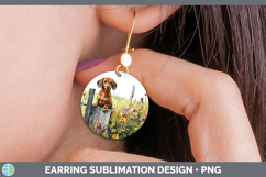 GorgeousFence Dogs 01 Round Earrings design.