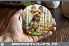 GorgeousFence Dogs 01 Round Coaster design.