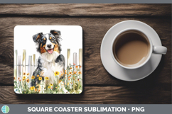 GorgeousFence Dogs 02 Square Coaster design.
