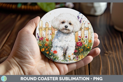 GorgeousFence Dogs 02 Round Coaster design.