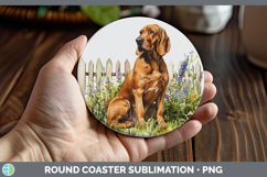 GorgeousFence Dogs 02 Round Coaster design.