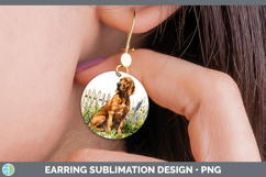 GorgeousFence Dogs 02 Round Earrings design.