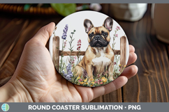 GorgeousFence Dogs 02 Round Coaster design.