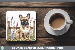 GorgeousFence Dogs 02 Square Coaster design.