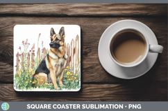 GorgeousFence Dogs 02 Square Coaster design.
