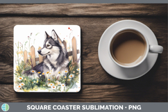GorgeousFence Dogs 02 Square Coaster design.