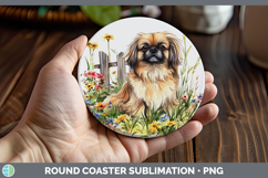 GorgeousFence Dogs 02 Round Coaster design.