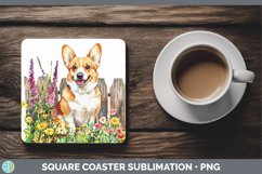 GorgeousFence Dogs 02 Square Coaster design.