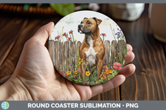 GorgeousFence Dogs 02 Round Coaster design.