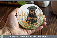 GorgeousFence Dogs 02 Round Coaster design.