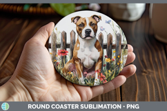 GorgeousFence Dogs 03 Round Coaster design.