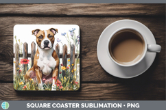 GorgeousFence Dogs 03 Square Coaster design.