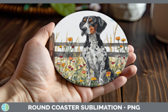 GorgeousFence Dogs 03 Round Coaster design.