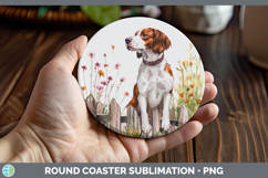 GorgeousFence Dogs 03 Round Coaster design.
