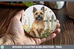 GorgeousFence Dogs 03 Round Coaster design.