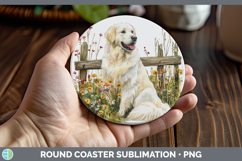 GorgeousFence Dogs 03 Round Coaster design.