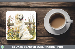 GorgeousFence Dogs 03 Square Coaster design.