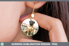 GorgeousFence Dogs 03 Round Earrings design.