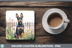 GorgeousFence Dogs 03 Square Coaster design.