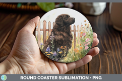 GorgeousFence Dogs 03 Round Coaster design.