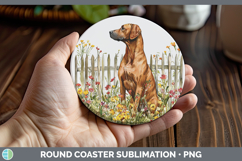 GorgeousFence Dogs 03 Round Coaster design.