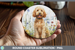 GorgeousFence Dogs 04 Round Coaster design.