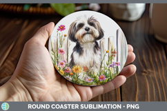 GorgeousFence Dogs 04 Round Coaster design.