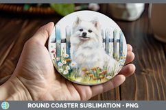 GorgeousFence Dogs 04 Round Coaster design.