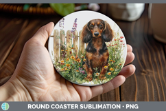 GorgeousFence Dogs 04 Round Coaster design.