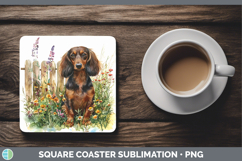 GorgeousFence Dogs 04 Square Coaster design.