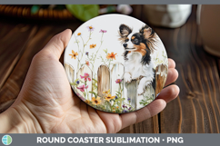GorgeousFence Dogs 04 Round Coaster design.
