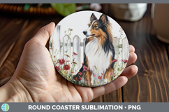 GorgeousFence Dogs 04 Round Coaster design.