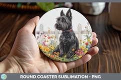 GorgeousFence Dogs 04 Round Coaster design.