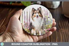 GorgeousFence Dogs 04 Round Coaster design.