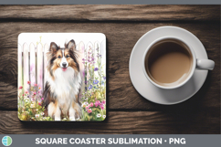 GorgeousFence Dogs 04 Square Coaster design.