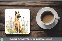 GorgeousFence Dogs 05 Square Coaster design.