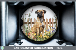 GorgeousFence Dogs 05 Car Coaster design.