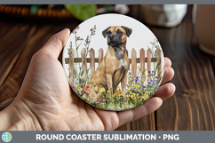 GorgeousFence Dogs 05 Round Coaster design.