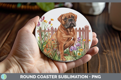 GorgeousFence Dogs 05 Round Coaster design.