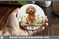 GorgeousFence Dogs 05 Round Coaster design.