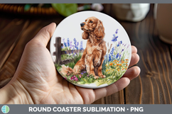 GorgeousFence Dogs 05 Round Coaster design.