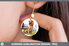 GorgeousFence Dogs 05 Round Earrings design.