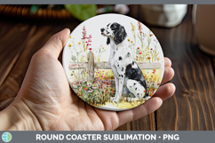 GorgeousFence Dogs 05 Round Coaster design.